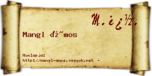 Mangl Ámos névjegykártya